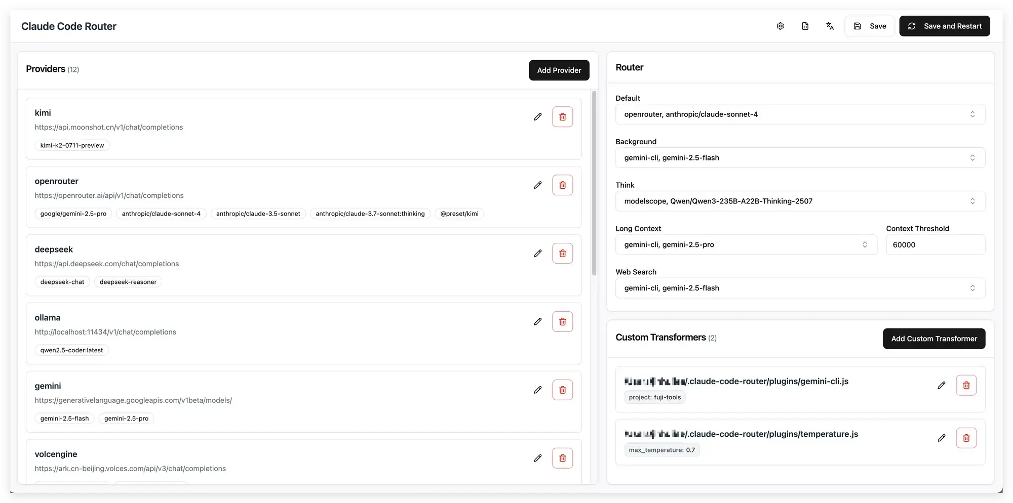 Claude Code Router Web UI