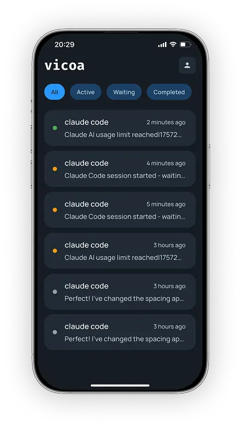 Session dashboard